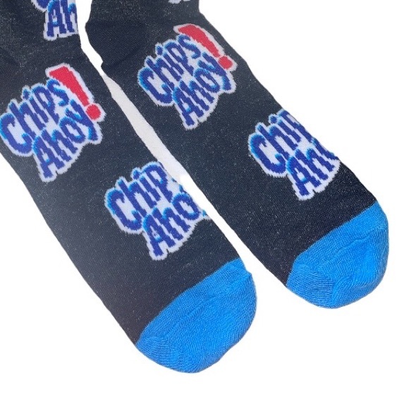 Chips Ahoy Logo mens crew Socks size 6-12 funny crazy black blue cookies… - Picture 3 of 6